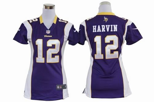 Women NEW Minnesota Vikings 12 Percy Harvin Purple Jerseys