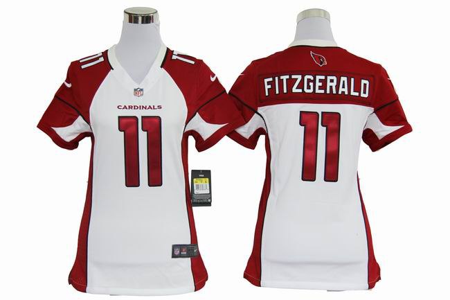 Women NEW NFL Arizona Cardicals 11 Larry Fitzgerald White Jerseys