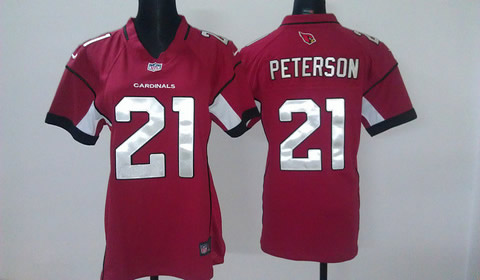 Women NEW NFL Arizona Cardinals 21 Patrick Peterson Red Jerseys