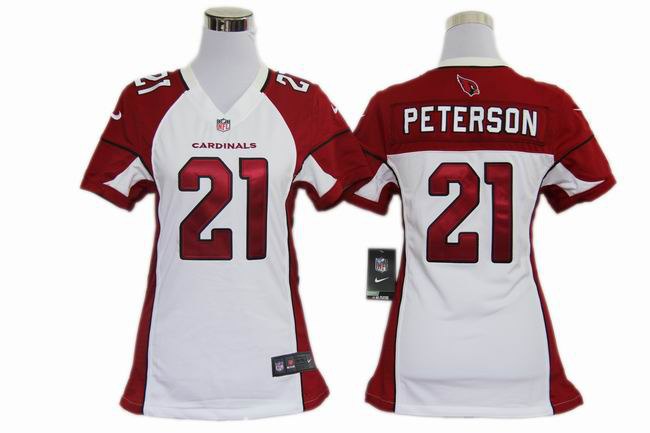 Women NEW NFL Arizona Cardinals 21 Patrick Peterson White Jerseys