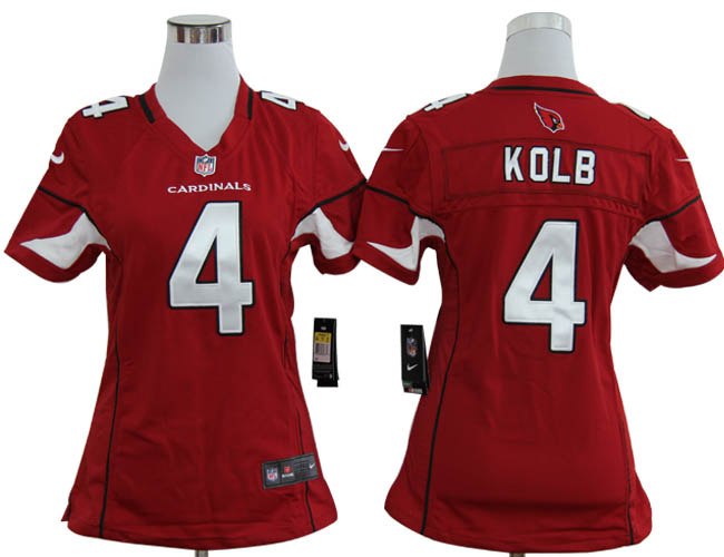 Women NEW NFL Arizona Cardinals 4 Kevin Kolb Red Jerseys