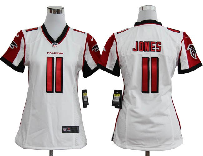 Women NEW NFL Atlanta Falcons 11 Julio Jones White Jerseys