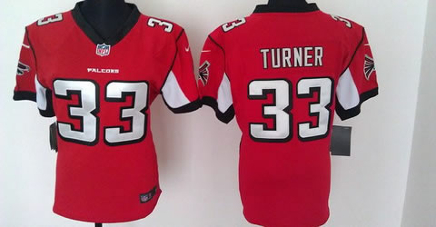 Women NEW NFL Atlanta Falcons 33 Michael Turner Red Jerseys