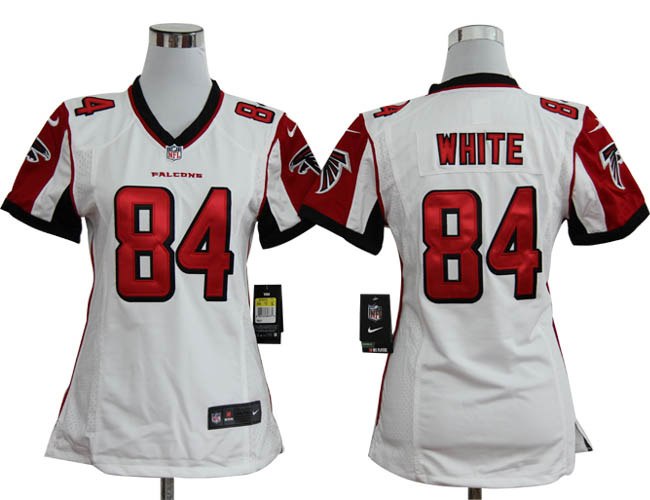 Women NEW NFL Atlanta Falcons 84 Roddy White White Jerseys