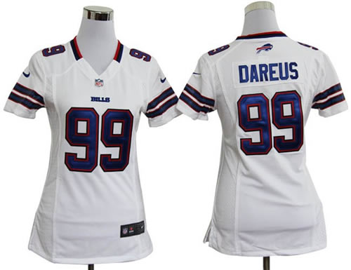 Women NEW NFL Buffalo Bills 99 Marcell Dareus White Jerseys