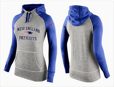 Women Nike New England Patriots Performance Hoodie Grey & Blue