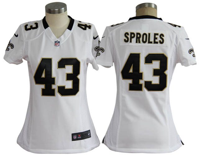 Women NEW New Orleans Saints 43 Darren Sproles White Jerseys