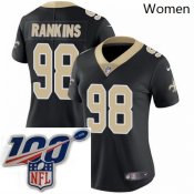 Women Nike New Orleans Saints 98 Sheldon Rankins Black Team Color Vapor Untouchable Limited Stitched 100th anniversary Neck Patch NFL Jersey Women Nike New Orleans Saints 98 Sheldon Rankins Black Team Color Vapor Untouchable Limited Stitched 100th anniversary Neck Patch NFL Jersey