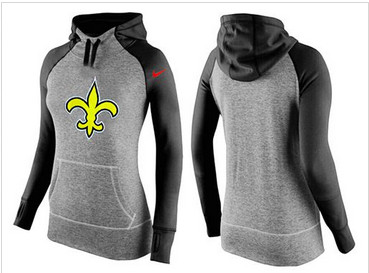 Women Nike New Orleans Saints Performance Hoodie Grey & Black_2 Women Nike New Orleans Saints Performance Hoodie Grey & Black_2