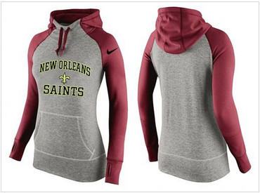 Women Nike New Orleans Saints Performance Hoodie Grey & Red Women Nike New Orleans Saints Performance Hoodie Grey & Red