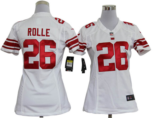 Women NEW New York Giants 26 Antrel Rolle White Jerseys
