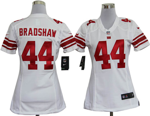 Women NEW New York Giants 44 Ahmad Bradshaw White Jerseys