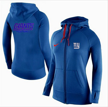Women Nike New York Giants Full-Zip Performance Hoodie Blue Women Nike New York Giants Full-Zip Performance Hoodie Blue