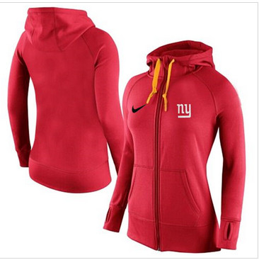Women Nike New York Giants Full-Zip Performance Hoodie Red Women Nike New York Giants Full-Zip Performance Hoodie Red