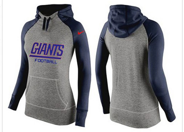 Women Nike New York Giants Performance Hoodie Grey & Dark Blue Women Nike New York Giants Performance Hoodie Grey & Dark Blue
