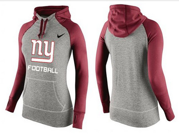 Women Nike New York Giants Performance Hoodie Grey & Red Women Nike New York Giants Performance Hoodie Grey & Red