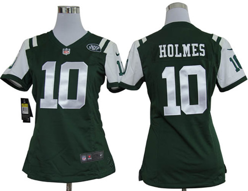 women new york jets 10 santonio holmes game green jersey