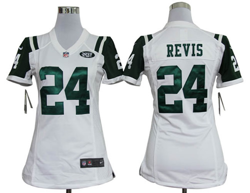 Women NEW New York Jets 24 Darrelle Revis White Jerseys
