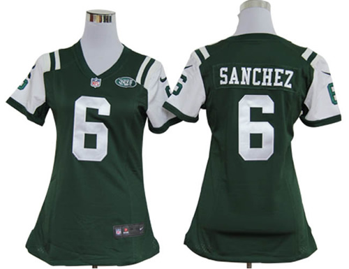 women new york jets 6 mark sanchez game green jerseys