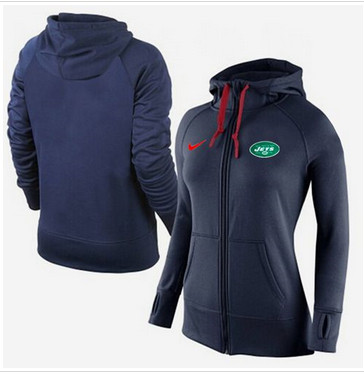 Women Nike New York Jets Full-Zip Performance Hoodie Dark Blue Women Nike New York Jets Full-Zip Performance Hoodie Dark Blue