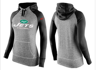 Women Nike New York Jets Performance Hoodie Grey & Black Women Nike New York Jets Performance Hoodie Grey & Black