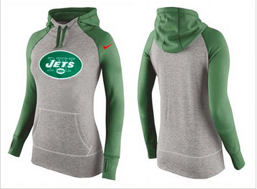 Women Nike New York Jets Performance Hoodie Grey & Green_2 Women Nike New York Jets Performance Hoodie Grey & Green_2