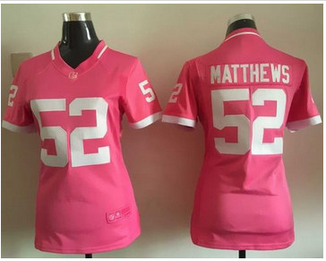Women Nike Packers #52 Clay Matthews Pink Stitched NFL Elite Bubble Gum Jersey