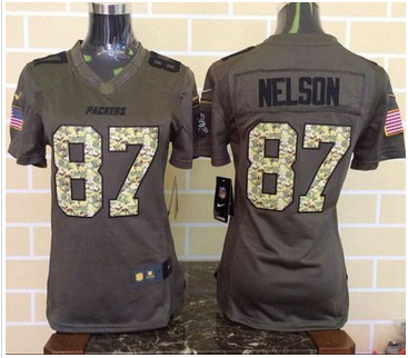 Women Nike Packers #87 Jordy Nelson Green Stitched NFL Limited Salute to Service Jersey