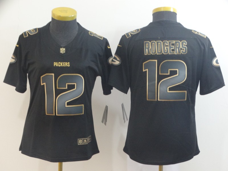 Women Nike Packers 12 Aaron Rodgers Black Women Gold Vapor Untouchable Limited Jersey Women Nike Packers 12 Aaron Rodgers Black Women Gold Vapor Untouchable Limited Jersey