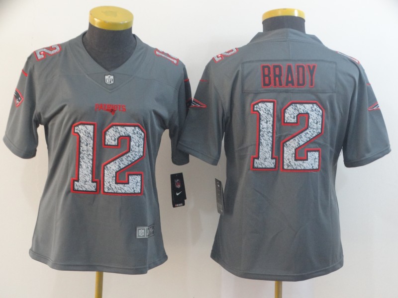 Women Nike Patriots 12 Tom Brady Gray Camo Women Vapor Untouchable Limited Jersey Women Nike Patriots 12 Tom Brady Gray Camo Women Vapor Untouchable Limited Jersey
