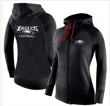 Women Nike Philadelphia Eagles Full-Zip Performance Hoodie Black Women Nike Philadelphia Eagles Full-Zip Performance Hoodie Black