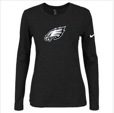 Women Nike Philadelphia Eagles Of The City Long Sleeve Tri-Blend NFL T-Shirt Black
