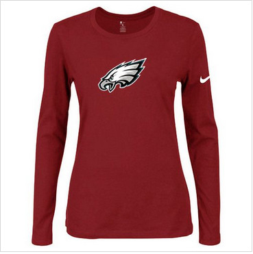 Women Nike Philadelphia Eagles Of The City Long Sleeve Tri-Blend NFL T-Shirt Red