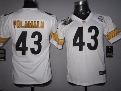 Women NEW NFL Pittsburgh Steelers #43 Troy Polamalu White W 80 Anniversary Patch