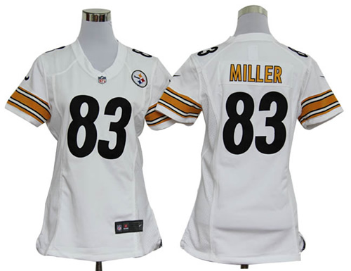 Women NEW Pittsburgh Steelers 83 Heath Miller White Jerseys