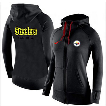 Women Nike Pittsburgh Steelers Full-Zip Performance Hoodie Black_1 Women Nike Pittsburgh Steelers Full-Zip Performance Hoodie Black_1