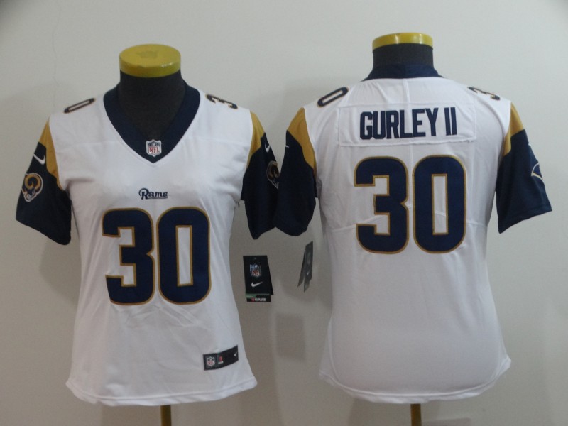 Women Nike Rams 30 Todd Gurley II White Women Vapor Untouchable Limited Jersey