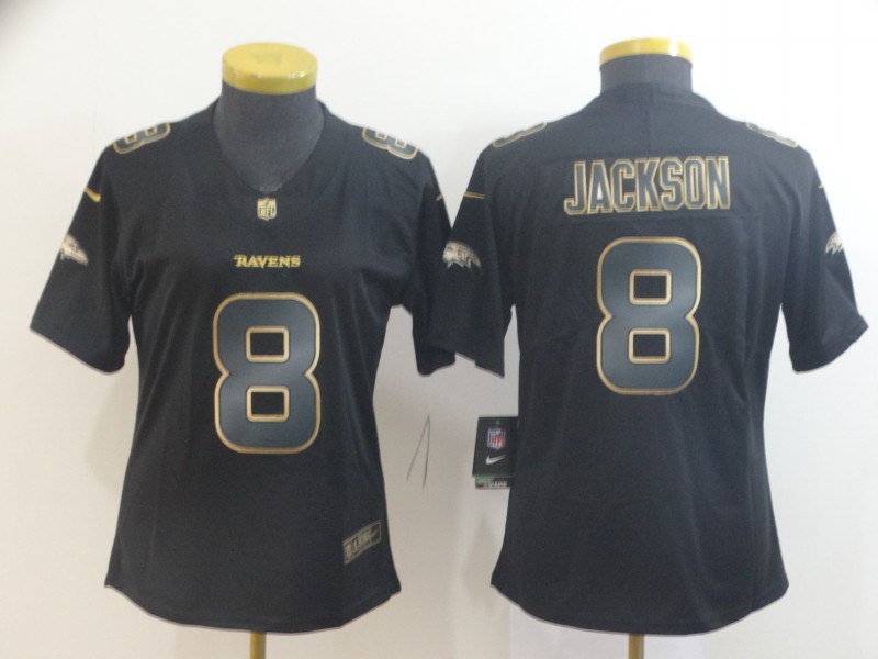 Women Nike Ravens 8 Lamar Jackson Black Gold Women Vapor Untouchable Limited Jersey Women Nike Ravens 8 Lamar Jackson Black Gold Women Vapor Untouchable Limited Jersey