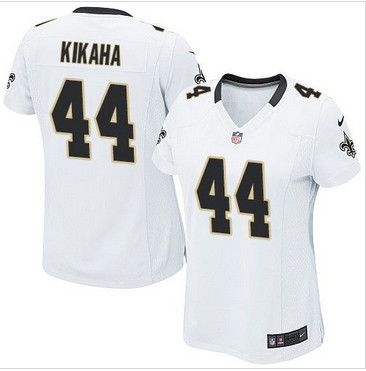 Women Nike Saints #44 Hau'oli Kikaha White Stitched NFL Elite Jersey
