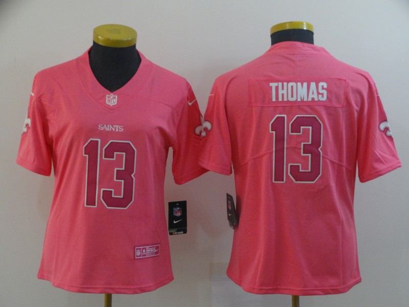 Women Nike Saints 13 Michael Thomas Pink Women Rush Fashion Limited Jersey Women Nike Saints 13 Michael Thomas Pink Women Rush Fashion Limited Jersey