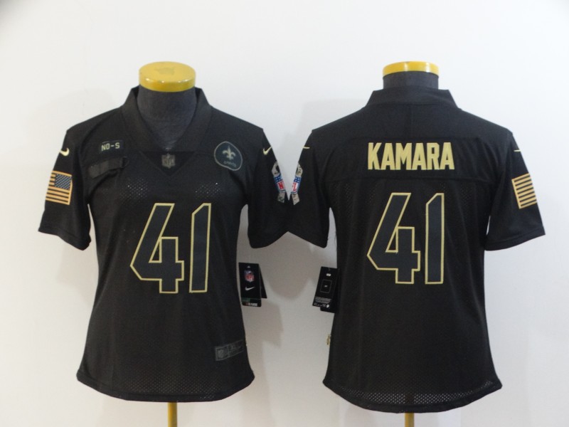 Women Nike Saints 41 Alvin Kamara Black Women 2020 Salute To Service Limited Jersey Women Nike Saints 41 Alvin Kamara Black Women 2020 Salute To Service Limited Jersey