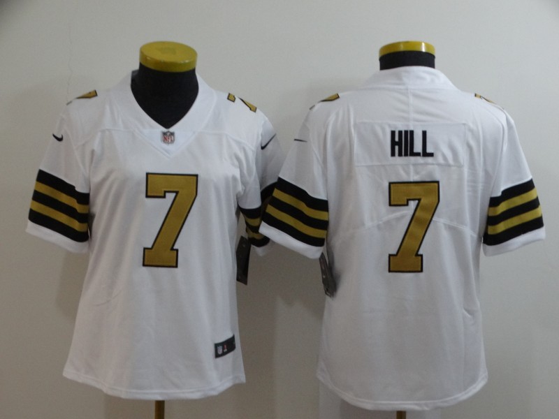 Women Nike Saints 7 Taysom Hill White Women Color Rush Limited Jersey