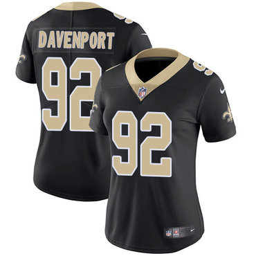 Women Nike Saints 92 Marcus Davenport Navy Women Vapor Untouchable Limited Jersey