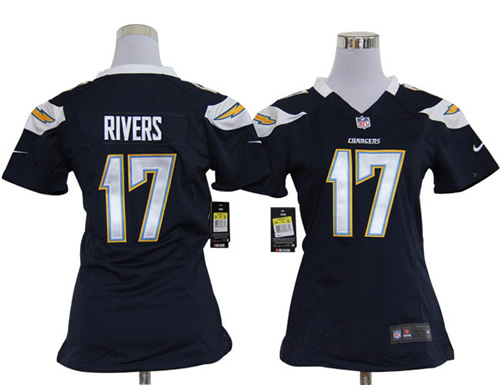 women NEW san diego chargers 17# philip rivers dark blue jerseys