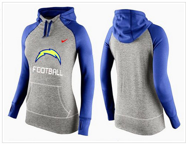 Women Nike San Diego Chargers Performance Hoodie Grey & Blue_1 Women Nike San Diego Chargers Performance Hoodie Grey & Blue_1