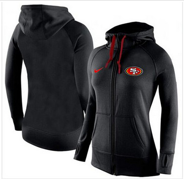 Women Nike San Francisco 49ers Full-Zip Performance Hoodie Black Women Nike San Francisco 49ers Full-Zip Performance Hoodie Black