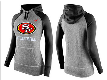 Women Nike San Francisco 49ers Performance Hoodie Grey & Black Women Nike San Francisco 49ers Performance Hoodie Grey & Black