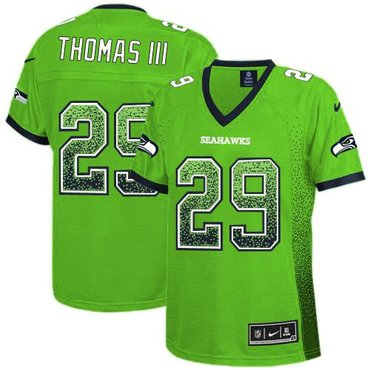 Women Nike Seattle Seahawks #29 Earl Thomas III Green NFL Elite Drift Fashion Jersey