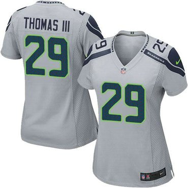 Women Nike Seattle Seahawks #29 Earl Thomas III Grey Alternate NFL Elite Jersey