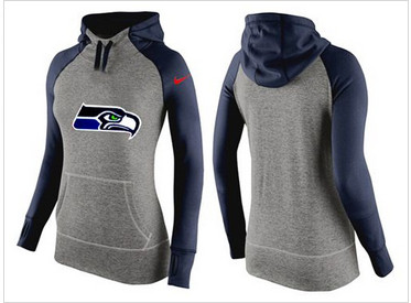 Women Nike Seattle Seahawks Performance Hoodie Grey & Dark Blue_3 Women Nike Seattle Seahawks Performance Hoodie Grey & Dark Blue_3